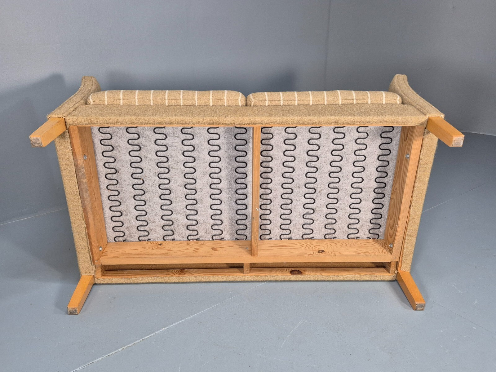 Vintage Danish 2 Seat Sofa Mid Century Beige Wool 1970s Retro EB9641 M2SS - UKDK FURNITURE