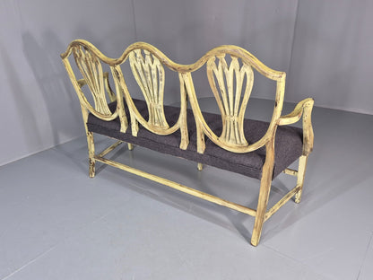 Hepplewhite Three Seater Settee New Grey Upholstery Reproduction  EB10993 VWOO12