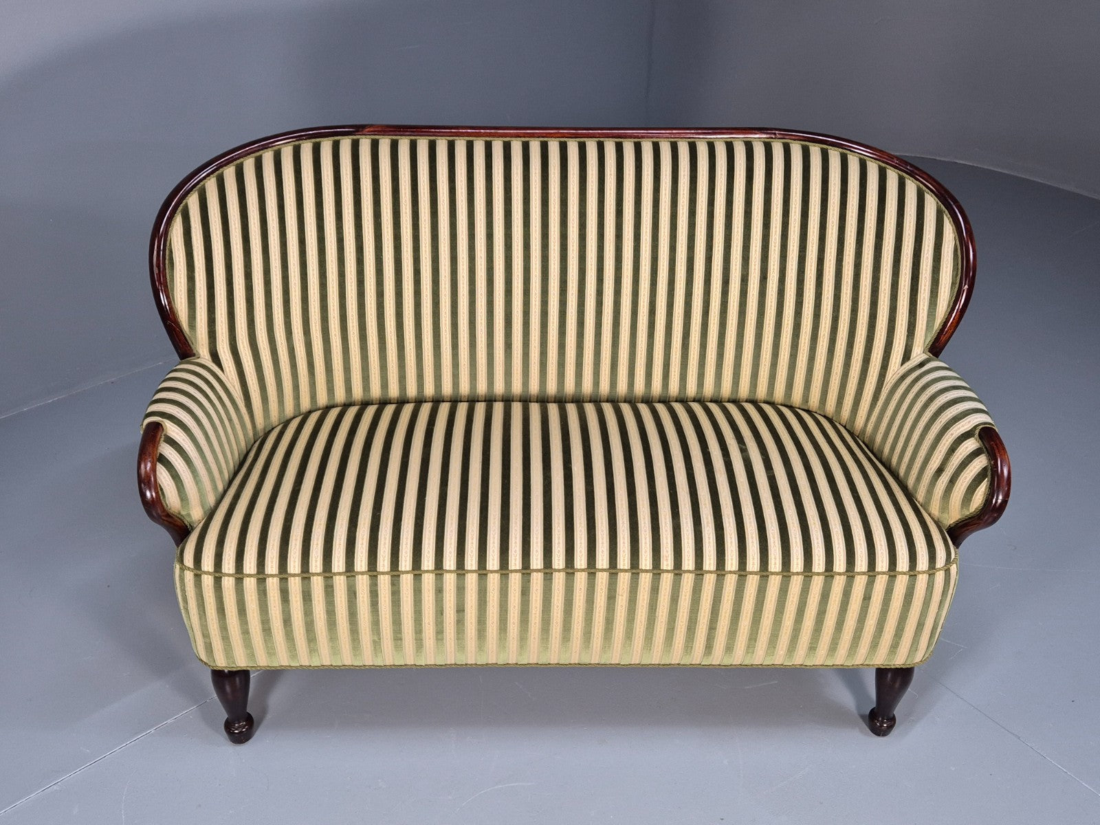 Antique Danish Gold and Green Mahogany Sofa 1900s EB9663 V2SS - UKDK FURNITURE