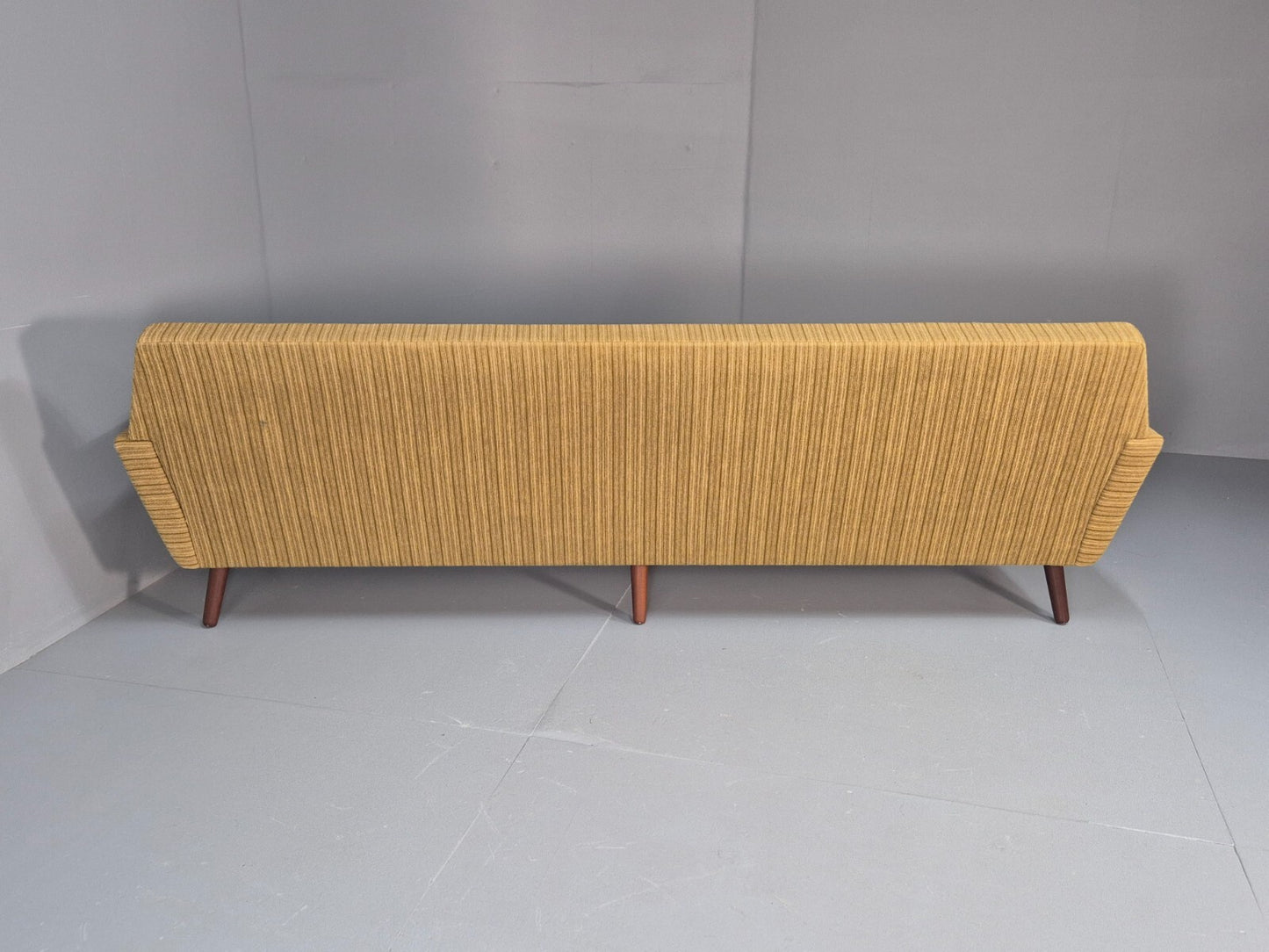 Danish 1960s 4 Seat Sofa Green Wool Teak Legs Retro Mid Century EB9746 M4SS - UKDK FURNITURE