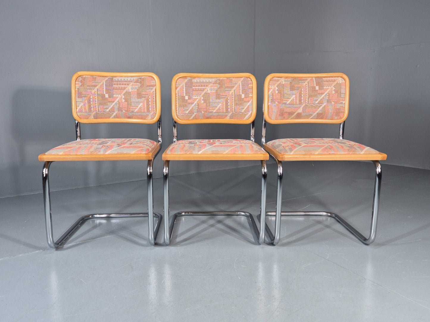 3 Cesca Dining Chairs Marcel Breuer Bauhaus Classic 1980s Retro EB11208 MDIN3