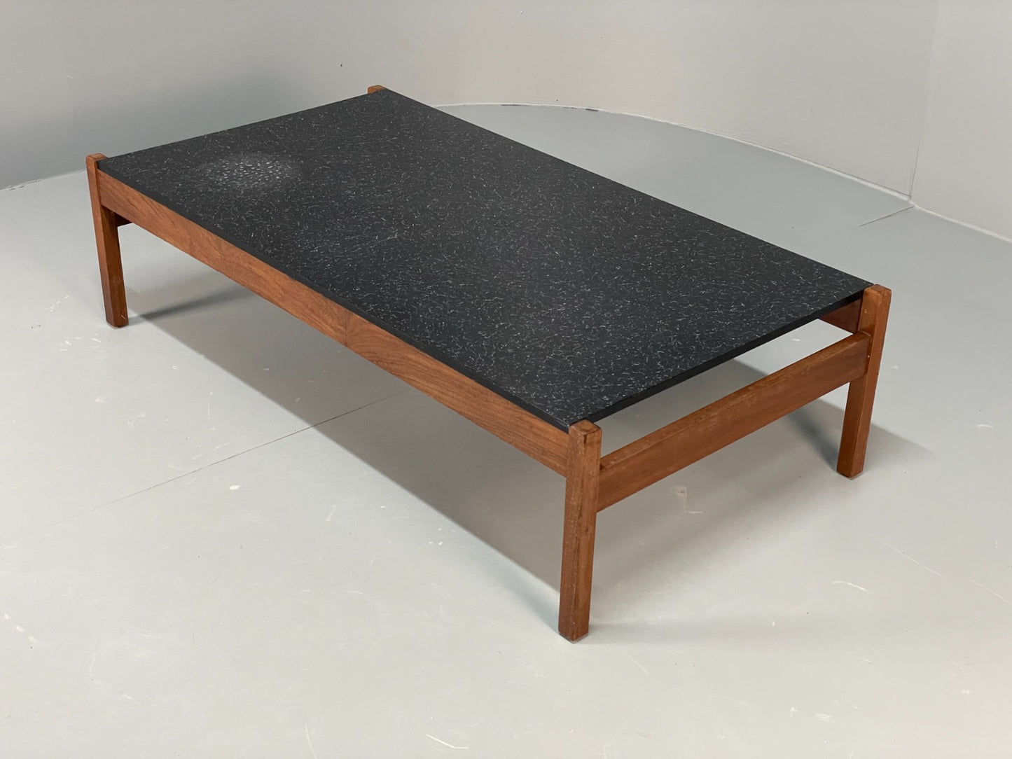 Vintage Teak Coffee Table - Guy Rogers 1960s Black Laminate Top  EB10955 MWOO12