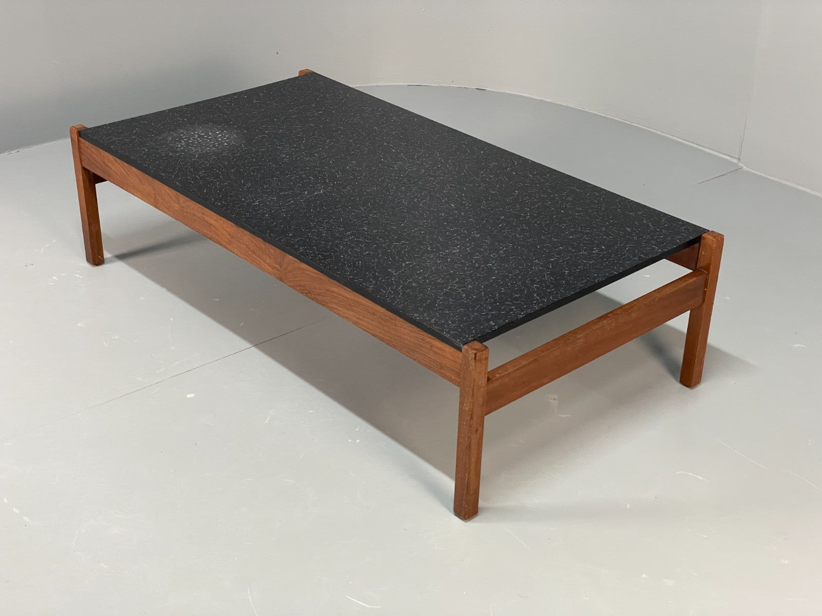 Vintage Teak Coffee Table - Guy Rogers 1960s Black Laminate Top  EB10955 MWOO12