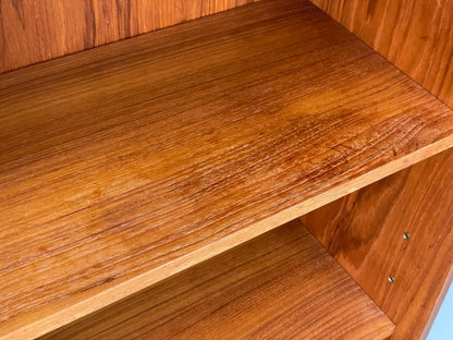 Vintage 1960s Teak Bookcase Shelving Glass Doors Mid Century EB11057 MWOO19