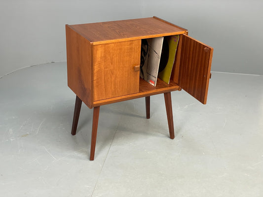 Vintage Teak Record Cabinet On Teak Legs 1970s Retro EB10680 MWOO0
