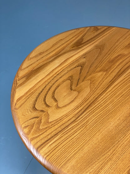 Vintage Ercol Side Table - Solid Blonde Elm Glass Magazine Rack EB10978 MWOO7