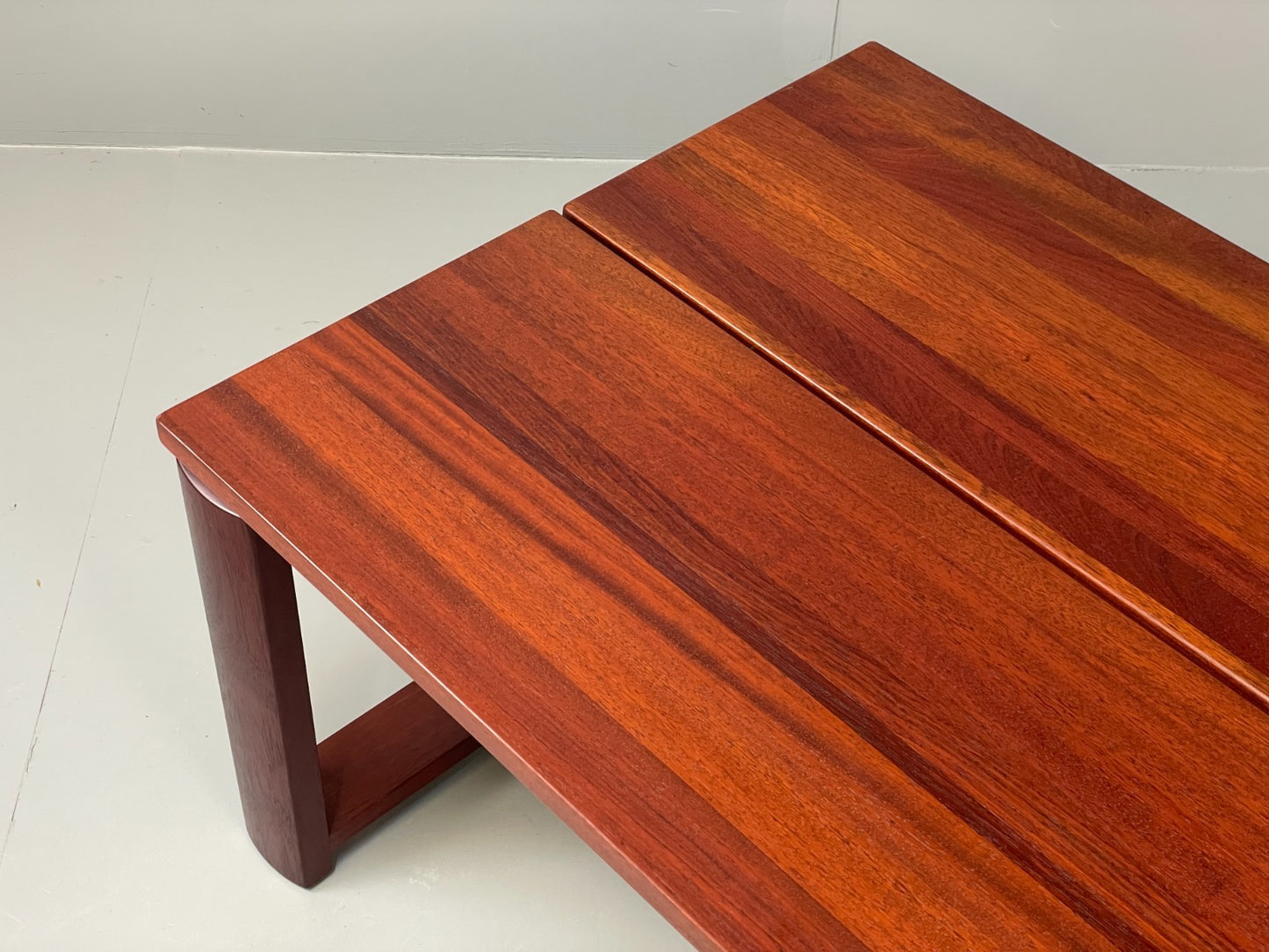 Vintage Rectangular Coffee Table Mahogany 1980s Solid Floating Top  EB11180 MWOO3