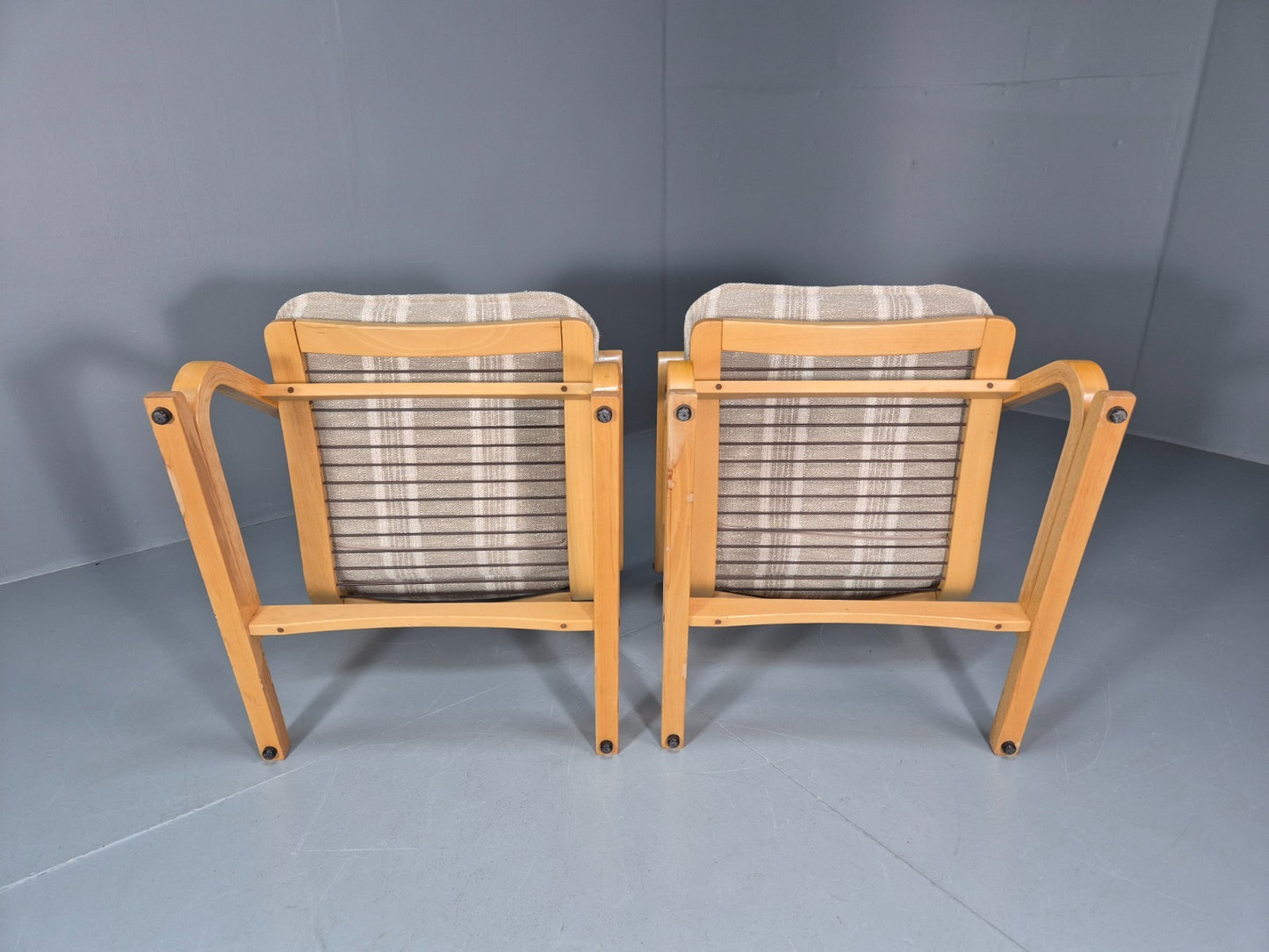 2 Mid Century Lounge Chairs New Upholstery Bentwood Vintage Danish EB10317 MBEN14