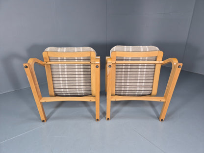 2 Mid Century Lounge Chairs New Upholstery Bentwood Vintage Danish EB10317 MBEN14