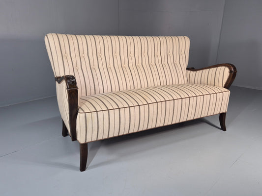 1950s Three Seater Settee Vintage Danish Cream and Grey Retro Deco EB11351 V3SS1