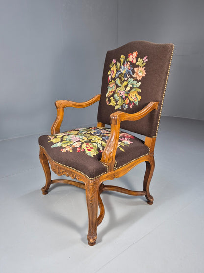 Vintage Danish Lounge Brown Floral Oak 17th Century Style EB8996 VCLO - UKDK FURNITURE