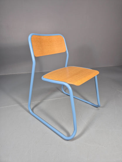 4 Naughtone Bounce Stacking Chairs Pale Blue Retro Style Vintage EB10932 MSTA8