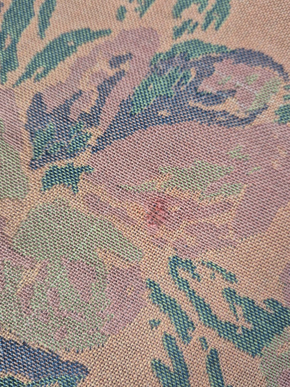 Vintage 3 Seater Sofa Banana Shaped Peach Floral Danish Design EB9572 V3SS - UKDK FURNITURE