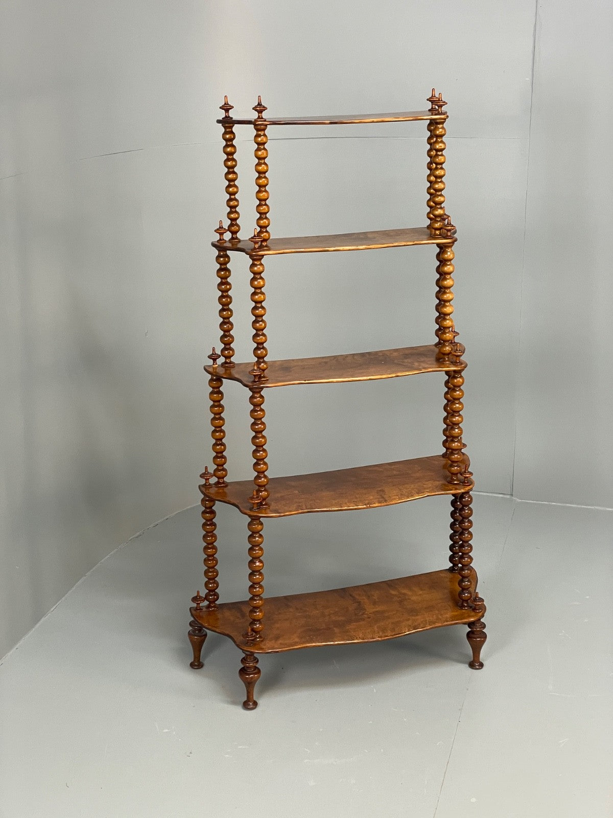 Antique Mahogany Whatnot Shelving Unit Bobbin Turned Tiered EB11197 MWOO0