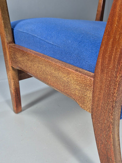 Vintage Danish Lounge Chair Blue Beech Frame Vamo 1950s Retro MCM EB8771 MNOR - UKDK FURNITURE