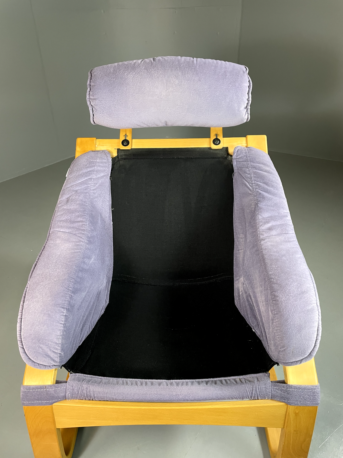 Danish Cantilever Lounge Chair Bentwood Purple Footstool Vintage  EB5768 MBEN7