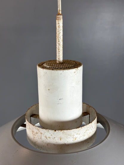 Danish Aluminium Pendent Light Retro Industrial White And Grey EB4648 LCLW2