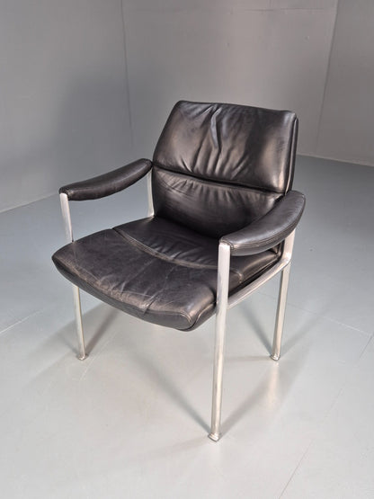 Roder Sohne Leather and Aluminium Boardroom Chair 1960s Retro MCM EB10616 MNOR15