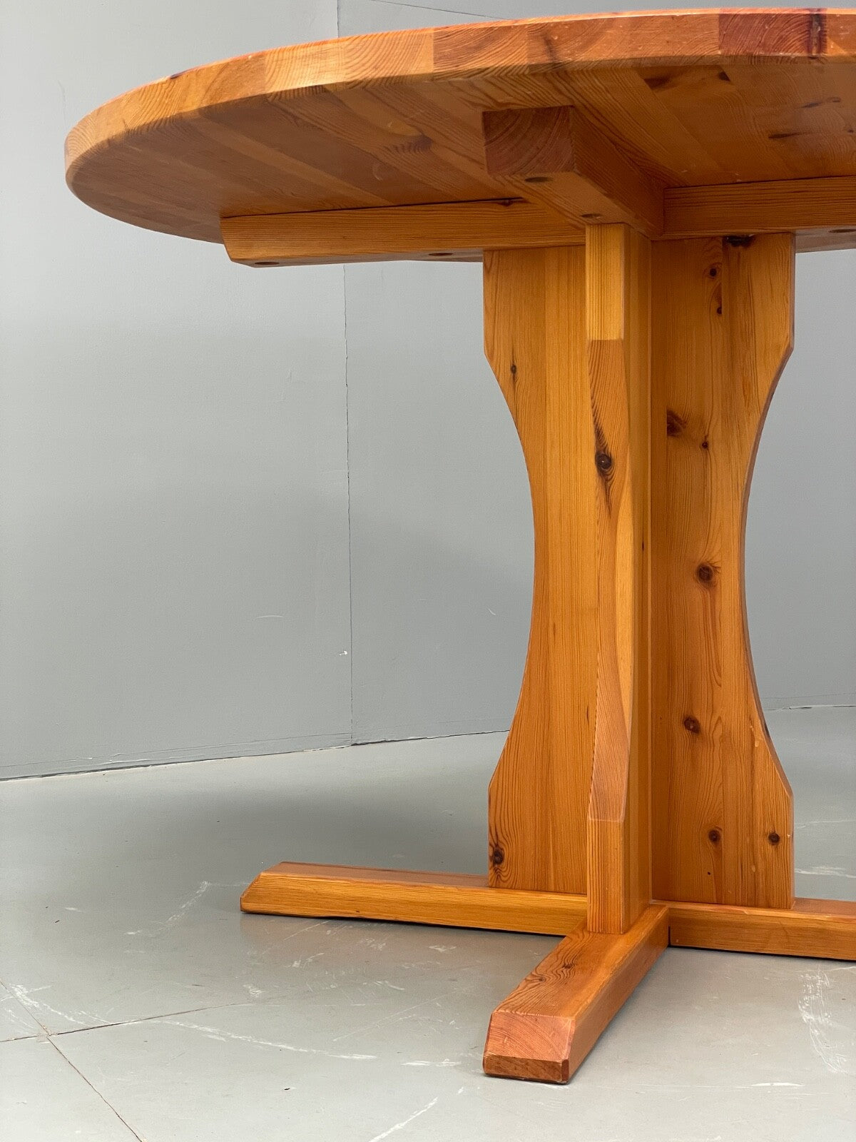 Vintage Round Solid Pine Dining Table By Hamlet Furniture 1970s EB9521 MWOO - UKDK FURNITURE