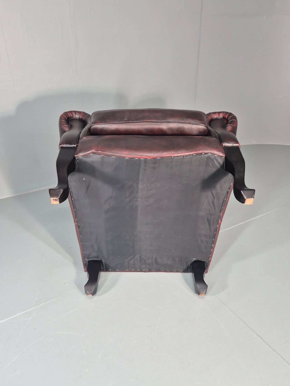 Vintage Queen Anne Wing Back Leather Danish Retro Chesterfield EB11376 VLEA7