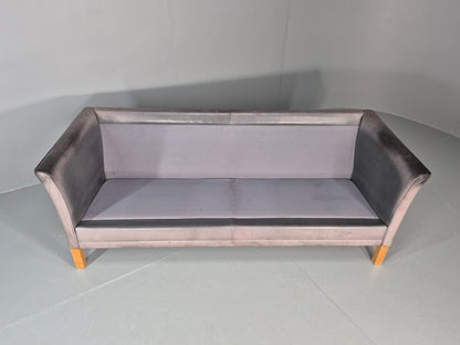 Vintage Mogens Hansen 2.5 Seat Settee Grey Leather 1980s Retro EB11644 M3SS9