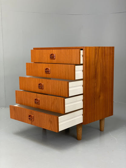 Vintage Chest Of Drawers 1970s Teak Danish Retro Round Handles EB11858 MWOO1