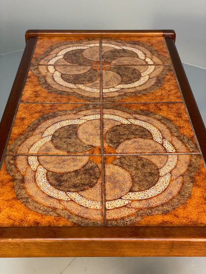 Vintage 1970s Tile Topped Teak Coffee Table Danish Retro Design EB9833 MWOO - UKDK FURNITURE