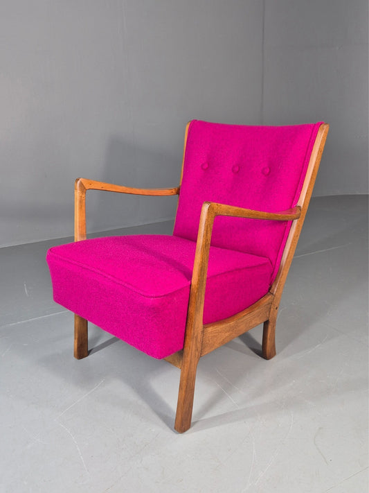 Vintage Mid Century Lounge Chair 1950s Swedish New Upholstery   EB11776 MNOR0