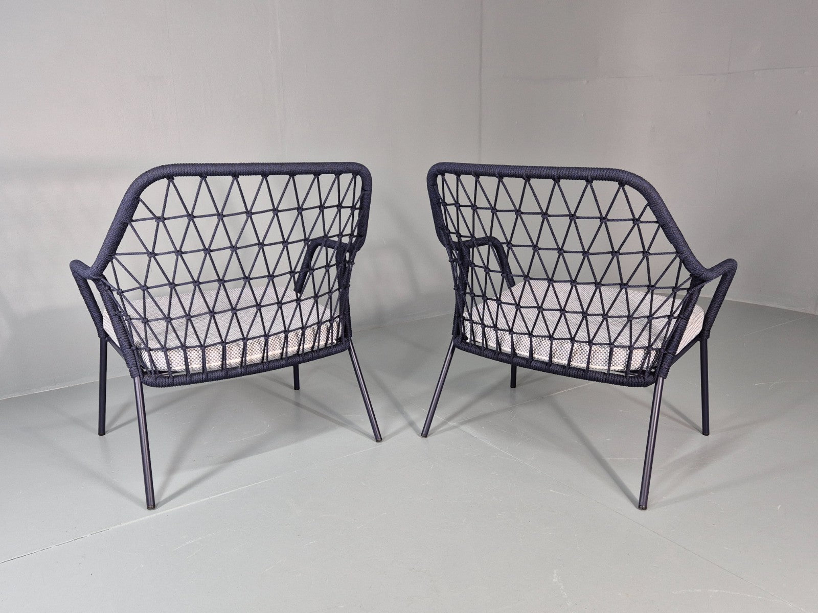 2 Pedrali Panarea 3679 Chairs Blue and Grey Modern Design EB11429 MNOR12
