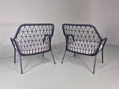 2 Pedrali Panarea 3679 Chairs Blue and Grey Modern Design EB11429 MNOR12