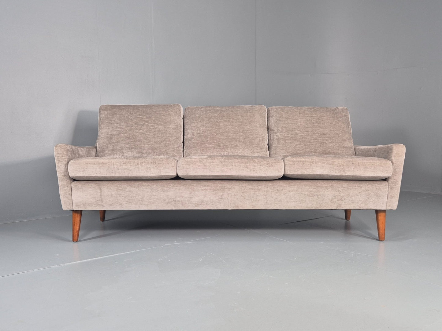 Vintage Danish 3 Seat Settee Mid Century 1960s New Upholstery EB11820 M3SS5