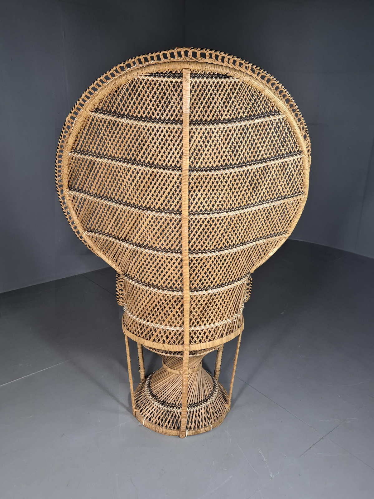 EB7116 Vintage Bamboo Cane Peacock Chair 1980s Retro VBER - UKDK FURNITURE
