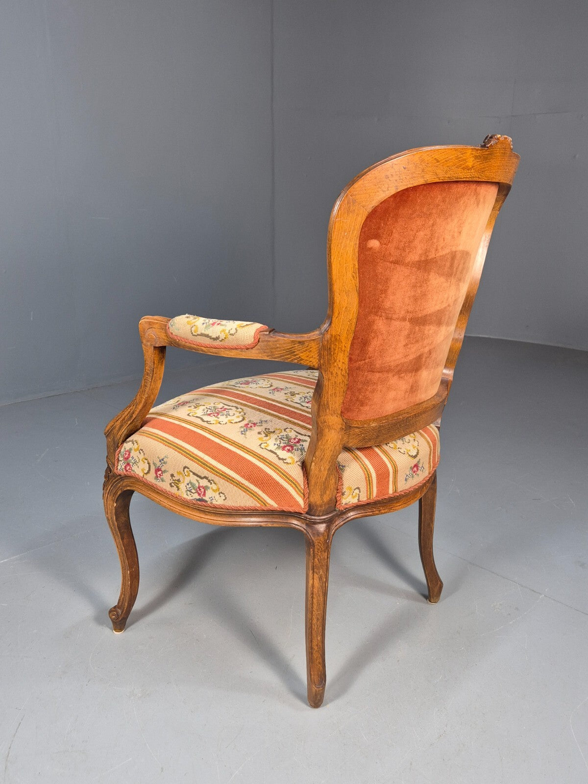 Vintage Danish Armchair in French Rococo Style Floral 1960s EB9618 VCAR - UKDK FURNITURE