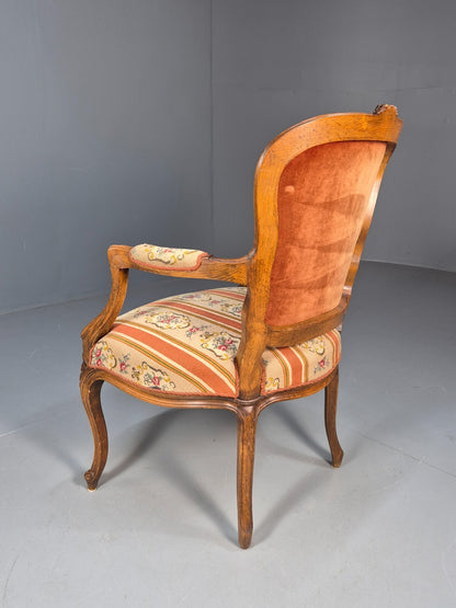 Vintage Danish Armchair in French Rococo Style Floral 1960s EB9618 VCAR - UKDK FURNITURE