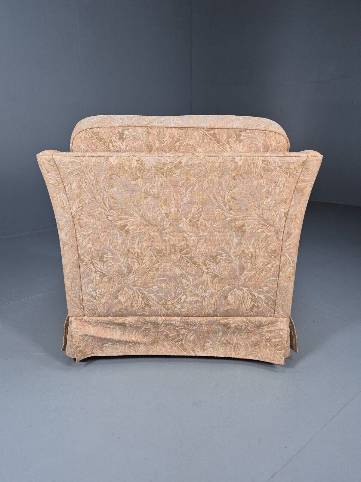 Vintage Danish Lounge Chair Peach Floral Upholstery 1970s Retro EB8974 VCLO - UKDK FURNITURE