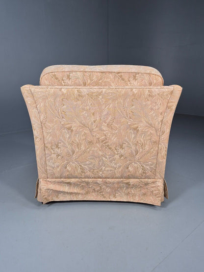 Vintage Danish Lounge Chair Peach Floral Upholstery 1970s Retro EB8974 VCLO - UKDK FURNITURE