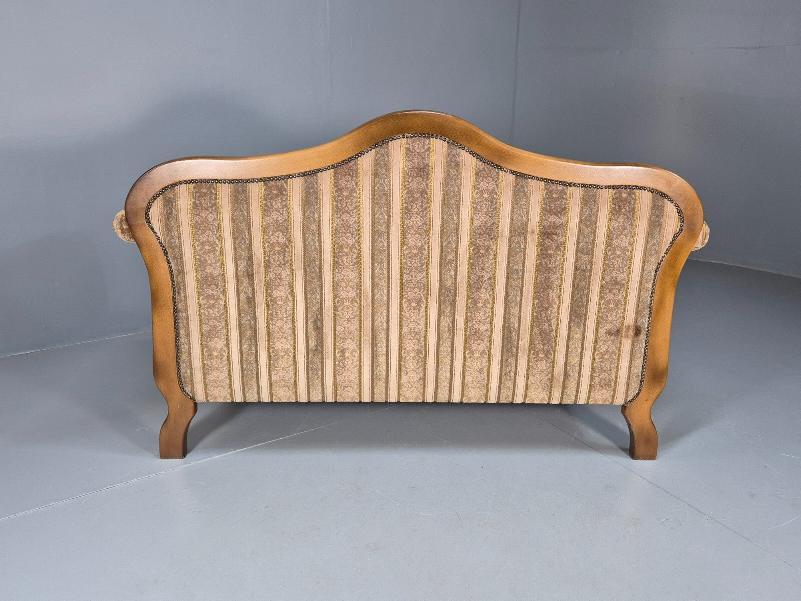 Vintage Danish Empire Style 2 Seat Settee Brown and Cream Antique EB9541 V2SS - UKDK FURNITURE