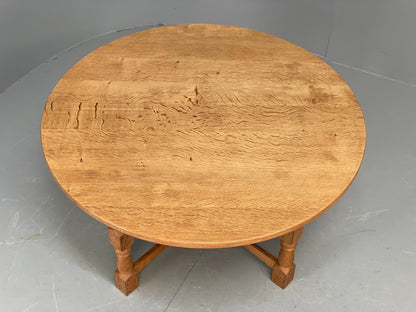 Round Oak Coffee Table Henning Kjaernulf Style Danish Design EB10825 MWOO2
