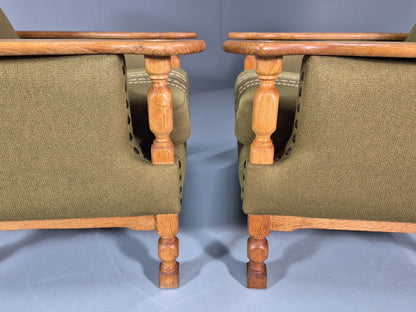 2 Kjaernulf Lounge Chairs Retro 1970s Green Light Oak Retro EB10750 VCLO18