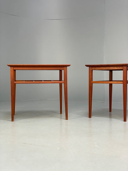 Vintage Solid Teak Bedside Tables Danish 1960s Mid Century EB9825 MWOO - UKDK FURNITURE