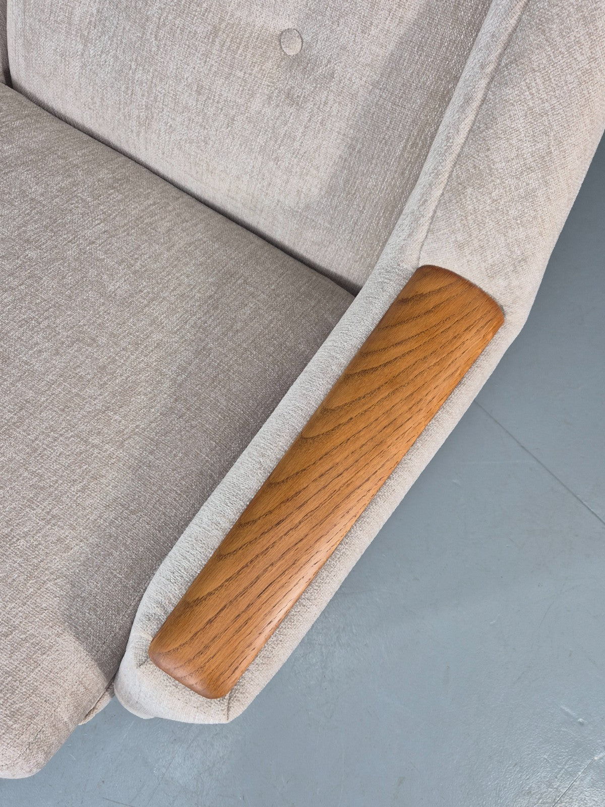 Vintage Danish Mid Century Lounge Chair Teak Frame New Upholstery EB11777 MNOR2