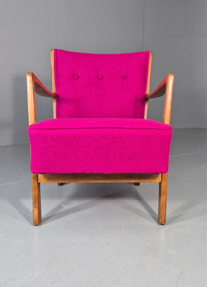 Vintage Mid Century Lounge Chair 1950s Swedish New Upholstery   EB11776 MNOR15