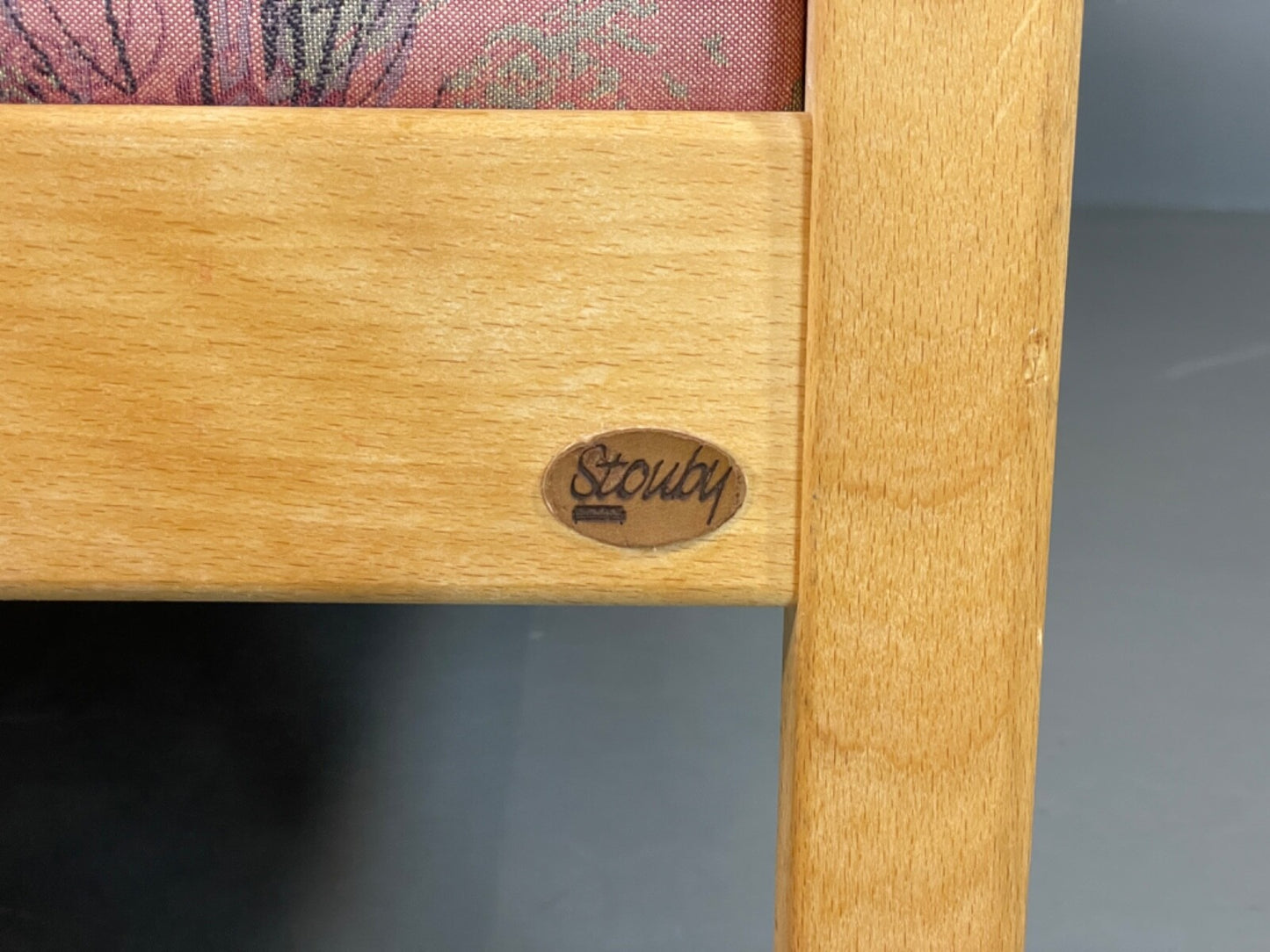 Vintage Stouby Sofa Floral Fabric Beech End 1980s Retro 3 Seat MCM EB6129 M3SS9