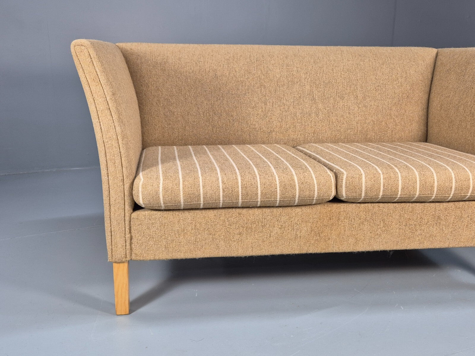 Vintage Danish 2 Seat Sofa Mid Century Beige Wool 1970s Retro EB9641 M2SS - UKDK FURNITURE