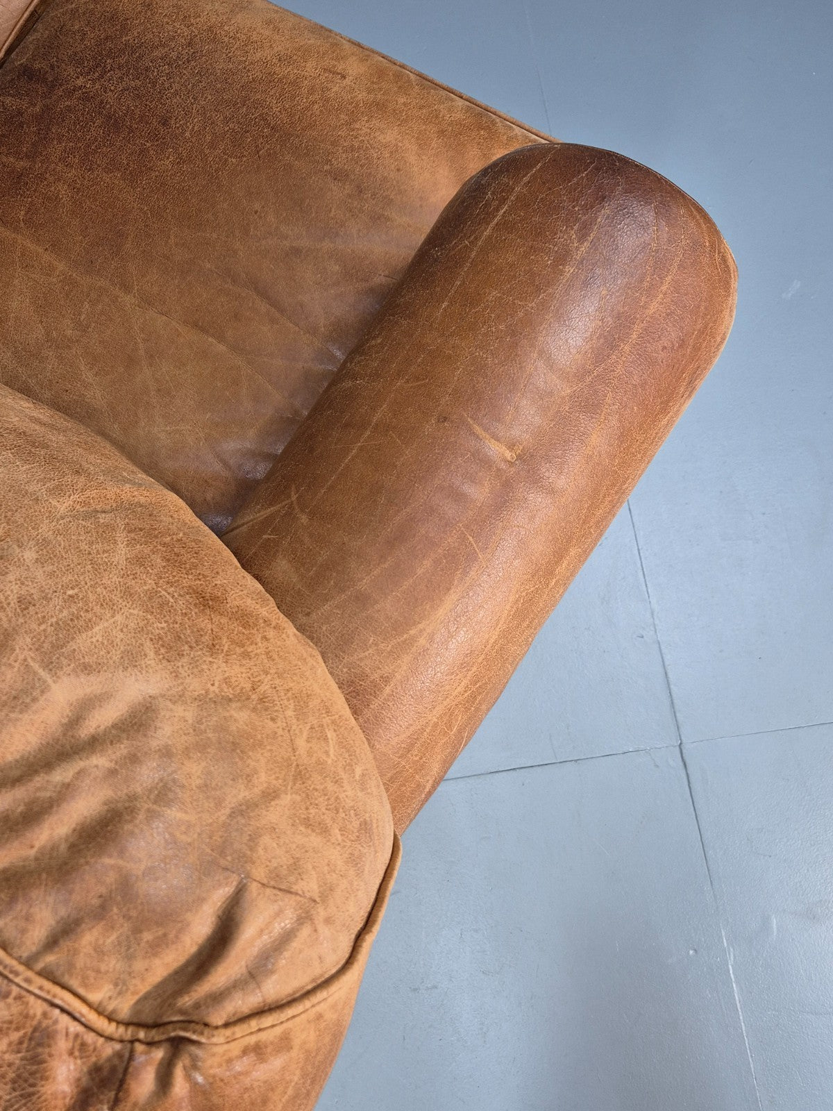 Leather Two Seat Cottage Settee Vintage Danish Quality 1990s  EB10637 M2SS12