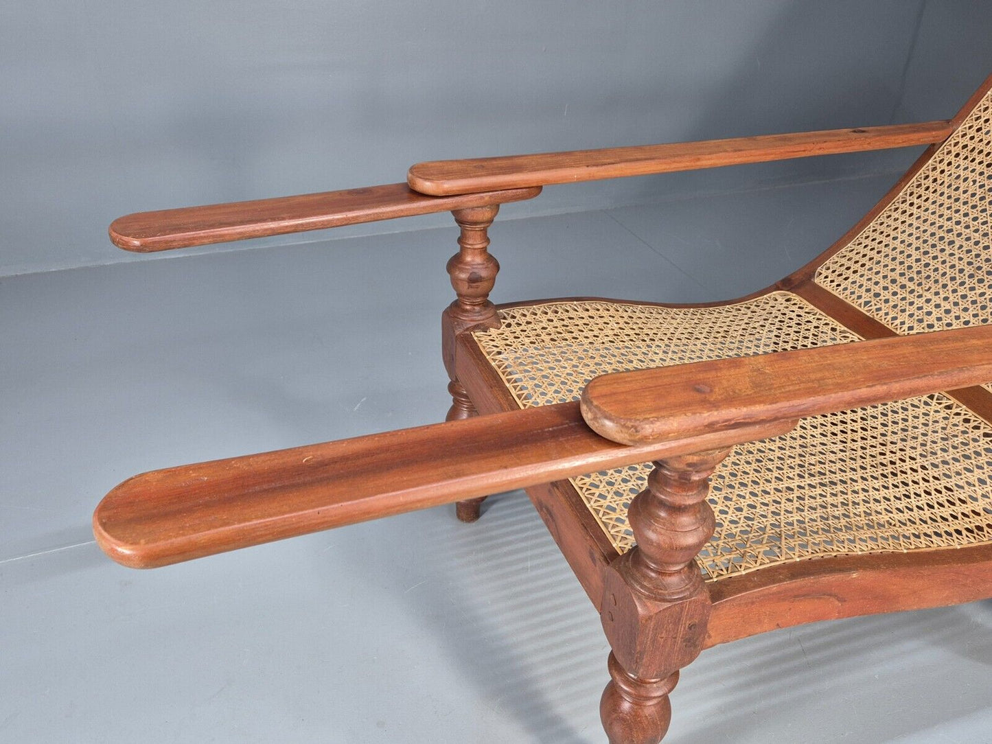 Vintage Campaign Plantation Chair Rattan Teak Retro Antique Style EB8872 VBER - UKDK FURNITURE