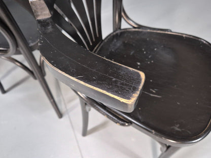 4 Vintage Bistro Chairs Black Thonet Style Czech Built Retro EB8859 VDIN - UKDK FURNITURE