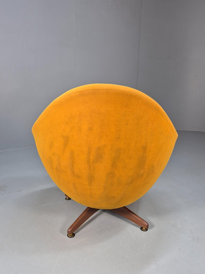 Vintage 1960s Egg Chair Swivel and Rock Base Orange Retro MCM EB9798 MSWI8