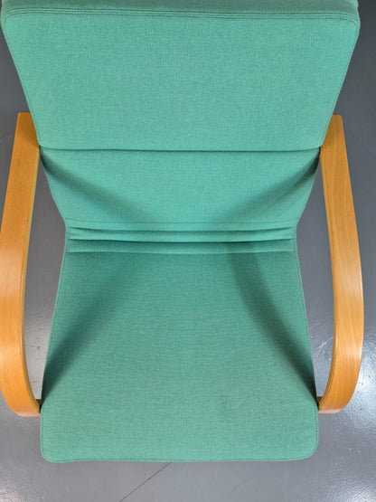 Vintage Danish Lounge Chair Mint Wool Bentwood 1980s Retro EB7352 MBEN14