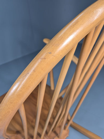 Vintage Ercol Rocking Chair Model 315 Grandfather Chair Blonde Wood EB11273 MNOR9